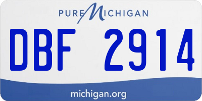 MI license plate DBF2914
