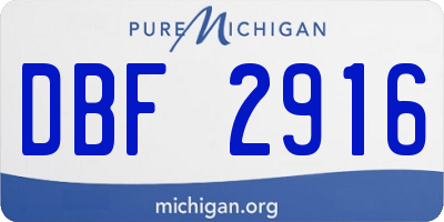 MI license plate DBF2916