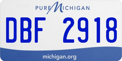 MI license plate DBF2918