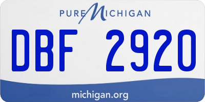 MI license plate DBF2920