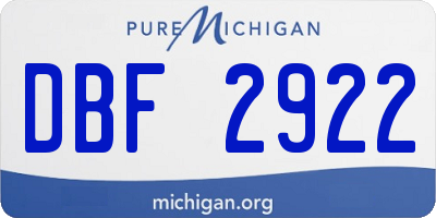 MI license plate DBF2922