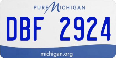 MI license plate DBF2924