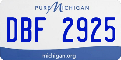 MI license plate DBF2925