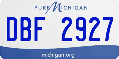 MI license plate DBF2927