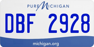 MI license plate DBF2928