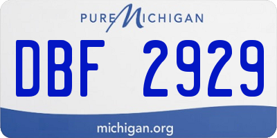 MI license plate DBF2929
