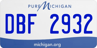 MI license plate DBF2932