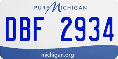 MI license plate DBF2934