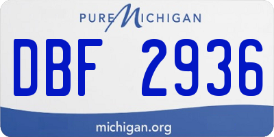 MI license plate DBF2936