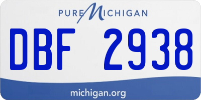 MI license plate DBF2938