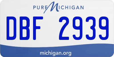 MI license plate DBF2939