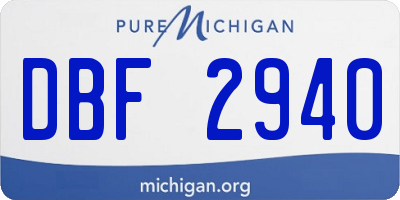 MI license plate DBF2940