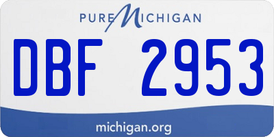 MI license plate DBF2953