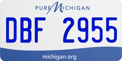 MI license plate DBF2955