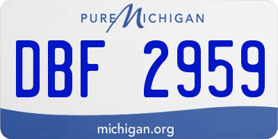 MI license plate DBF2959