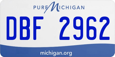 MI license plate DBF2962