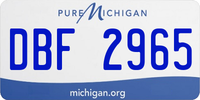 MI license plate DBF2965