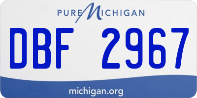 MI license plate DBF2967