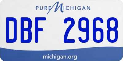 MI license plate DBF2968