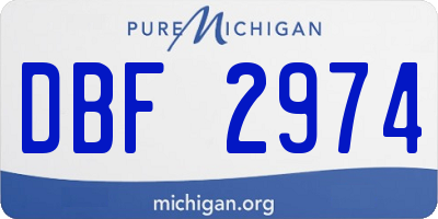 MI license plate DBF2974