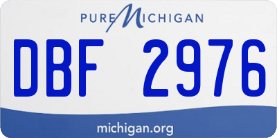 MI license plate DBF2976
