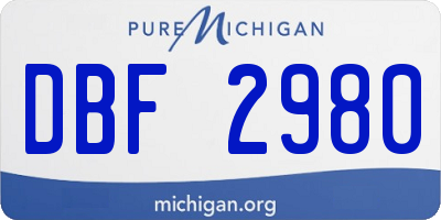 MI license plate DBF2980