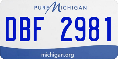 MI license plate DBF2981