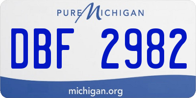 MI license plate DBF2982