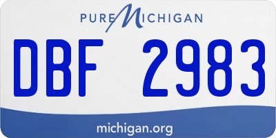 MI license plate DBF2983