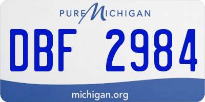 MI license plate DBF2984