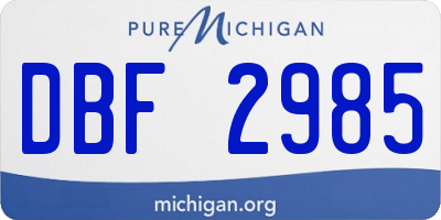 MI license plate DBF2985