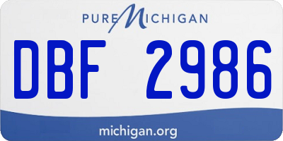 MI license plate DBF2986