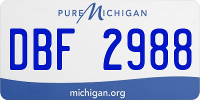 MI license plate DBF2988