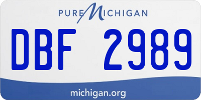 MI license plate DBF2989