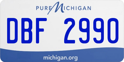MI license plate DBF2990