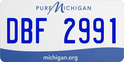 MI license plate DBF2991