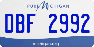 MI license plate DBF2992