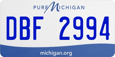 MI license plate DBF2994