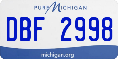 MI license plate DBF2998