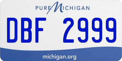 MI license plate DBF2999