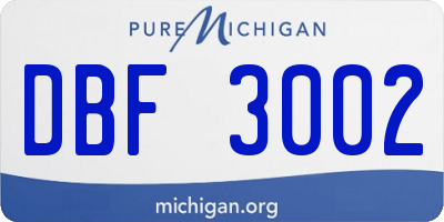 MI license plate DBF3002