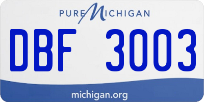 MI license plate DBF3003