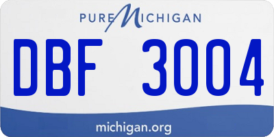 MI license plate DBF3004