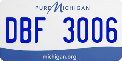 MI license plate DBF3006