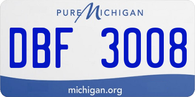MI license plate DBF3008