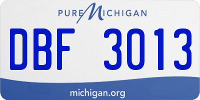 MI license plate DBF3013