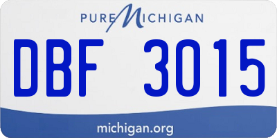 MI license plate DBF3015