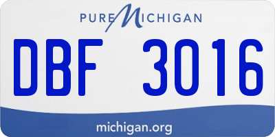 MI license plate DBF3016