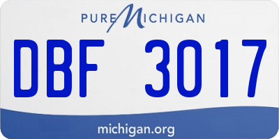 MI license plate DBF3017