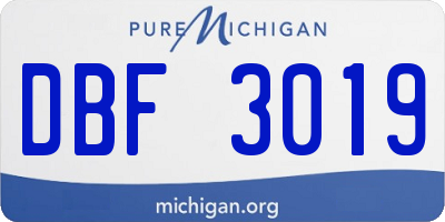 MI license plate DBF3019